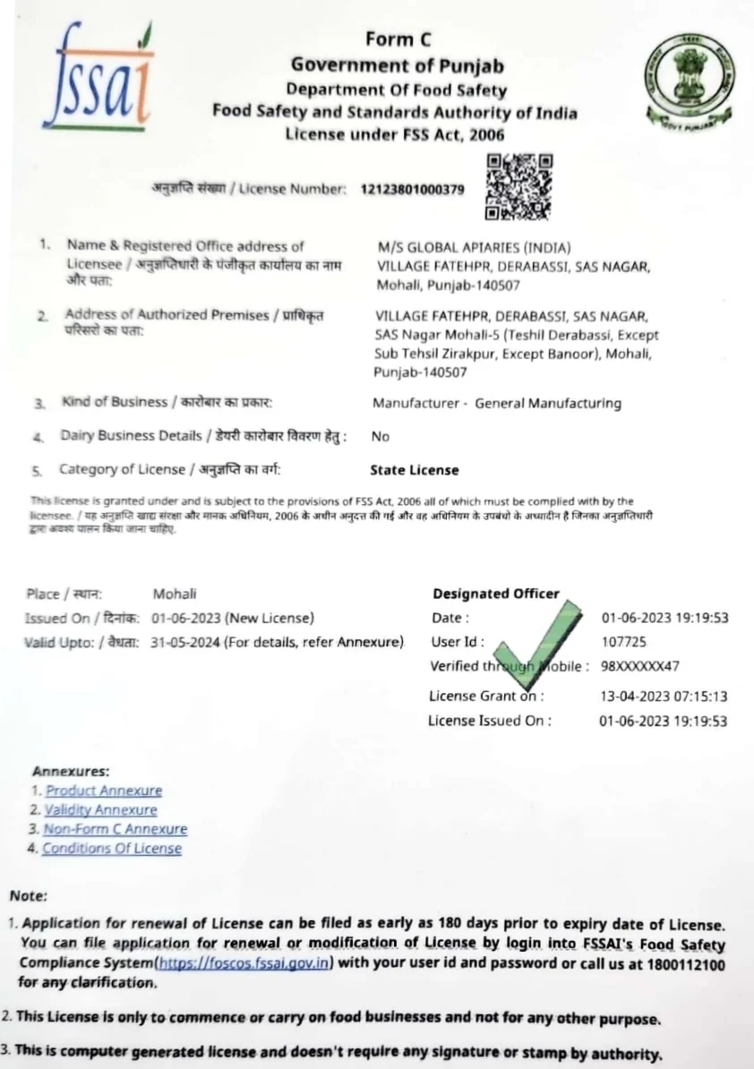 FSSAI Certificate